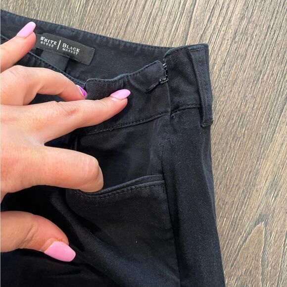 White House Black Market Slim Leg Black Mid Rise Jeans Size 0 - Picture 5 of 9